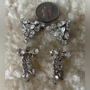 Vintage jewelry, 2 sets of rhinestone scatter pins.  No stones missing.